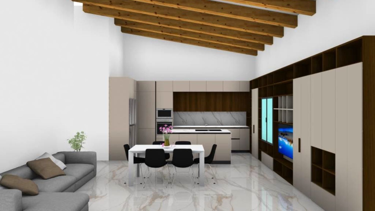 C02 Cucina e parete living