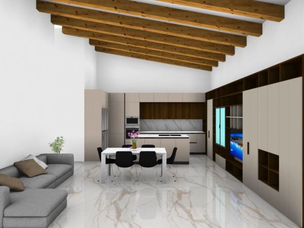 C02 Cucina e parete living